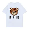 2024Новая дизайнерская футболка Moschiio, мужские футболки с принтом медведя, женские футболки High Street, модные мужские летние футболки, весна и осень, размер США S-Xxl 94