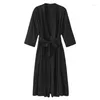 Nightdress feminina feminina Sexy V pescoço de manga comprida Kimono Robe confortável casual mantos femininos de casamento lixo camisola solteira