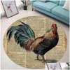 Carpets Rooster Circle Round Shape Floor Mat 3D Rug Nonslip Dining Living Room Soft Bedroom Carpet 03Carpets Carpetscarpets Drop Del Dhyyn