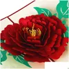 Biglietti d'auguri Artigianato 3D Up Peonia Compleanno San Valentino Fiore Festa della mamma Biglietto d'invito natalizio Drop Delivery Giardino domestico Festi Dhcon