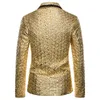 Mäns kostymer blazers glänsande guld glitter kostym jacka män märke sjal krage en knapp blazer mens fest bröllop brudgum prom klänning 230111