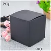 Gift Wrap 50Pcs 5X5X5/6X6X6/7X7X7/8X8X8/9X9X9/10X10X10Cm White/Black/Kraft Paper Square Box Diy Handmade Soap Cardboard Drop Deliver Dhodm