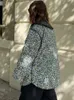 Kadınlar Down Parkas Kadınlar İçin Vintage Sonbahar Kış Stand Yakası Uzun Kollu Cepler Zip Yukarı Kapiteli Ceket Sokak Giyim Çiçek Baskı Katlar 230110