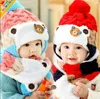 Berretti Cappelli Cappelli invernali per bambini Sciarpa Cotone Neonati maschi Cappelli di lana nati Orso Berretti per bambiniSciarpa 2 pezzi / set Scaldacollo per bambini 230111