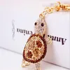 Keychains fofos Crystal Rhinestone Tortoise Keyrings Key Chains Holder para pingente de bolsa de carro B095