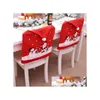 Décorations De Noël Chaise Ers Chapeau De Noël Rouge Merry Back Er Décoration De Fête 60 X 49 Cm Drop Delivery Home Garden Fournitures De Fête Dheam