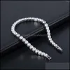 Cha￮ne en acier inoxydable Crystal Bracelet Bracelet Tennis 5 mm Chaines Colliers de la dames