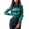 Women's Blouses Women Commuter Shirt Button Casual Tops Long Sleeve Blouse Turn-down Collar Fashion Design
