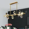 Lampadari Lampadario di cristallo moderno per la sala da pranzo Design Isola della cucina in oro Lampada a sospensione Soggiorno di lusso Lampadario per decorazioni per la casa