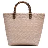 Duffel Bags Woven Handbags Large Capacity Bucket Bag Travel Sac Messenger Leather Rattan Quality Fashion Handmade Women Durable Tote