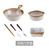 Teller, Keramikschüssel und Teller-Set, Geschirr im japanischen Stil, Holztablett, Haushalts-Frühstücksteller, Obstsalat, Gurke