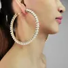 Hoop Earrings 90mm Diameter Imitation Pearl Big For Women Statement Brincos Wedding Jewelry