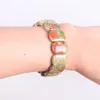 Bedelarmbanden man vrouwen natuursteen groene unakite elastisch touw armbanden handgemaakte sieraden energie