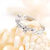Wedding Rings Huitan Aesthetic Flower Design Women's Finger-rings Delicate Bridal Ceremony Party Ring Statement Accessories Jewelry