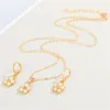 Hoop Earrings 1Pair Cute Imitation Pearls Flower Small For Women Trendy Simple Dog Pendant Necklace Ear Stud Jewelry E600