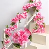 Dekorativa blommor 2.3m Wisteria Artificial Cherry Blossom Vine Hanging Ivy Flower Garland Rattan Wedding Home Decor Wall