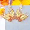 Stud Earrings Siscathy 2023 Fashion Butterfly Zircon Pendant For Women Sweet Korean Crystal Hanging Jewelry Accessories