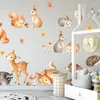 Adesivi murali Animali del fumetto del bosco per la camera dei bambini Baby Kindergarten School Decoration Decal Interior