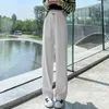 Kvinnors byxor Autumn Winter Fashion Women Green Casual Long Vintage Style High Street Lady Stretch Loose Trousers Pantalon