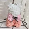 Ghirlande di fiori decorativi Rose Bear da fiore artificiale 25 cm Teddy per il regalo di Natale di compleanno di San Valentino