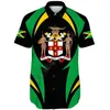 Camicie casual maschile jamaica a manica corta flag flag hawaii barber shop 3d stampato per donne tee hip hop