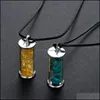 Pendentif Colliers Chakra Guérison Cristal Souhaitant Bouteille Pendentifs Collier Pour Femmes Filles Tumbled Rock Wicca Tumble Stone Wish Reik Dhwe2