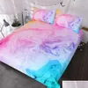 Ensembles de literie Colorf Marble Set Pastel Pink Blue Purple Quicksand Duvet Er Abstract Art Bed Bright Girl Couvre-lit Drop Delivery Home Dh4Np