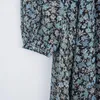 Freizeitkleider Damen Kleid Frühling Herbst Lange Laternenärmel Mittelkalblang V-Ausschnitt Druck Blumen A-Linie High Street Chic Atemberaubende Mode M