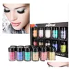 Bronzeurs Surligneurs Top Visage Corps Glitter Kit 12Pièce Tra Ombres Pigmentées Mtifonctionnelles Paillettes Lumineuses Ensemble Cosmétique Drop Del Dhezm