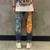 Jeans masculino Calça Cargo de perna larga 2022 Streetwear Baggy Men Primavera Outono Moda Coreana Solta Em Linha Reta Roupas Masculinas de Marca Preto T230110
