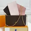 Luxe Digner Woman Bag handtas dames schoudertassen portemonnee originele doos datumcode mode groothandel met patroon bloemen letters dammen raster drie in één