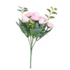 Decorative Flowers 28cm White Silk Lotus Artificial Bouquet 7 Fork Fake For Home Wedding Decoration Flower