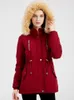 Women's Down Parkas Fashion Winter Coat Lamb Fleece Loose Cotton Fur Lined Hooded Outwear Jackets Hood Detachable Warm Overcoat 230111
