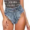 Women's Shorts Sexy Women Summer Fashion Denim Female Hole Mini Micro Jeans Beach Ultra Low Waist Club With Belt