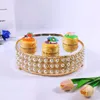 Outils de cuisson Autres 1pc Gold Mirror Metal Cake Stand Round Cupcake Mariage Fête d'anniversaire Dessert Piédestal Plaque d'affichage Décor à la maison