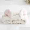 Toalla Encantadora Elástica Orejas de gato Diadema Niñas Maquillaje Cara Limpia Lavado Spa Adornos para la cabeza Para mujeres Entrega de la gota Hogar Jardín Textil Dh8Nq