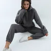 Women's Tracksuits Women Tracksuit Casual Fitness Hooded Long Sleeve Sport Suit Autumn Winter Warm Hoodie Sweatshirts Pant Fleece 2 Piece Sets 230111