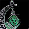Pendant Necklaces Moon Star Glow In The Dark Necklace Alloy Plated Pendants Jewelry Vjbo4 Uwova 2165 Q2 Drop Delivery Dh4Ql