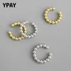 Backs Earrings YPAY 1 PC Real 925 Sterling Silver Ear Cuff For Women Korea INS Geometric Round Beads Non Pierced Jewelry YME591