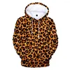 Herrtröjor Leopardtryck Män/kvinnor 3D Sweatshirt Animal Hoodie Harajuku Streetwear Sweatshirts Men's Tops