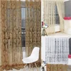 Curtain Drapes Retro Flocked Floral Voile Door Window Panel Sheer Tle Drape Sning Living Room Children Bedroom Curtains Drop Deliv Dhazm