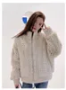 Kadın Kürk Sahte Kış Tasarımcısı Yüksek Kalite Stand Yakası gevşek Rex Ceketler C964