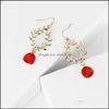 Dangle żyrandol nowy modny kolczyk do liści oliwek dla kobiet złota gałęzie drzewa gałęzie haczyk biżuteria ślubna prezent