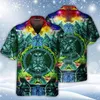 Camisas casuais masculinas 2023 Hawaii Shirt for Men 3D Print Cuban Sleeve Tops Oversize Hawaiian Beach Bar Use férias de verão