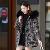 Женский падение Parkas fdfklak Leopard Print Juper