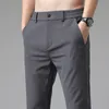 Pantalons pour hommes automne hommes Stretch coréen décontracté Slim Fit taille élastique survêtement affaires classique pantalon mâle noir gris bleu 28-38 230111