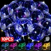 Diğer dekoratif çıkartmalar 10pcs Noel Led Işık Up Bobo Balonlar Helyum Glow Kabarcık Yıl için Parti Doğum Günü Düğün Dekoru 230110