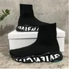 Baskets kaki balenciagas balencigas classiques Chaussures décontractées Designer Black Paris Watermark Hommes Femmes Speed Shoe Knit speeds Sock platform Stretch