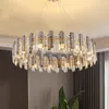 Żyrandole postmodernistyczne kryształowy żyrandol LED okrągły luksusowy lampa pokój wystrój kuchni mieszka