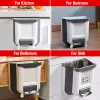 Folding Trash Can Kitchen Car Garbage Bin Rubbish Dustbin Waste For Recycle ss0111